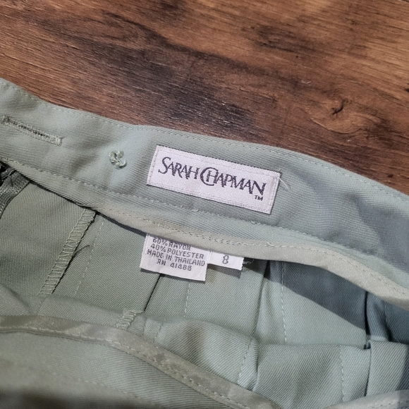 Vintage Sage Green 2-Piece Sarah Chapman Blazer & Maxi Skirt Set Size 8 - Picture 5 of 9